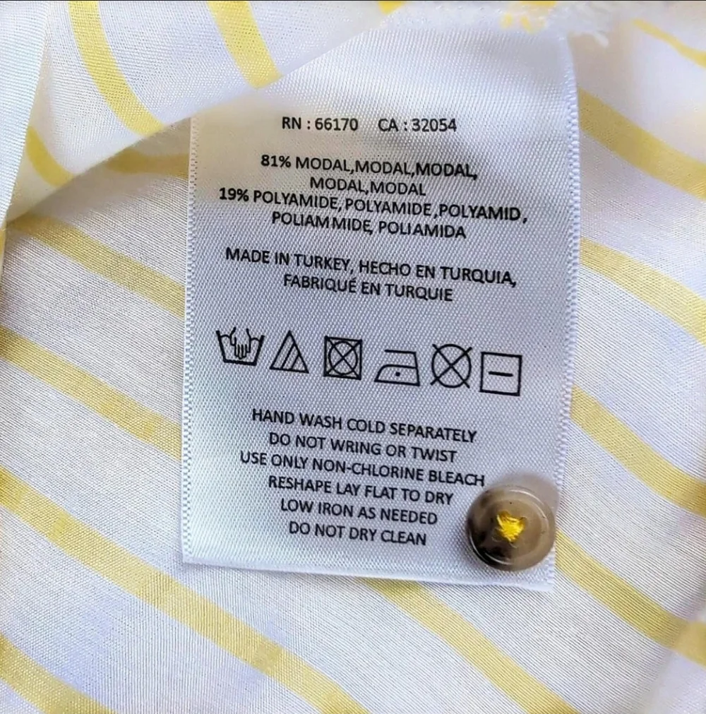 Maeve Anthropologie Yellow Stripe Tie front Sleeveless Top Modal Blend Size 12 - Picture 4 of 5